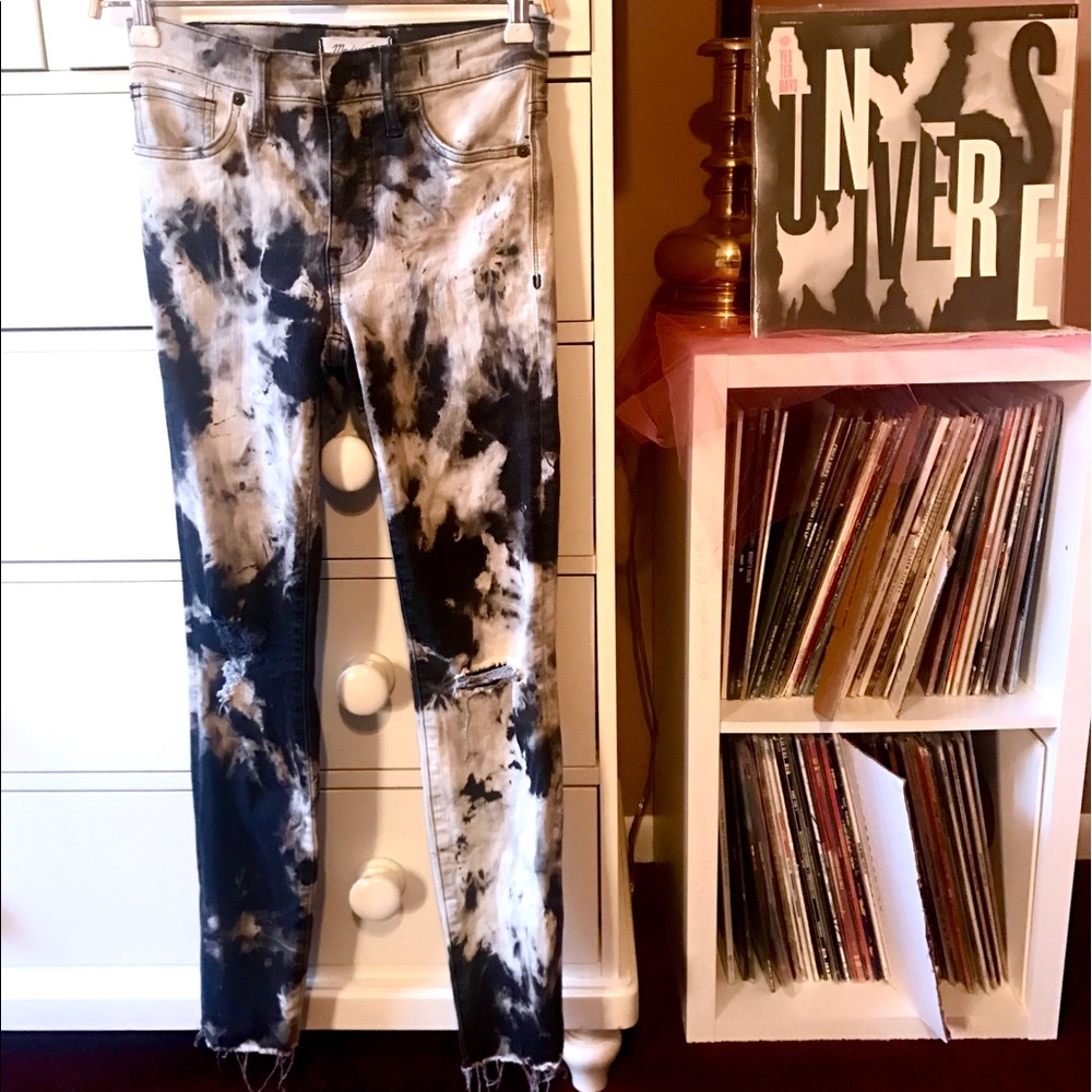 Madewell Custom Tie Dye Jeans 😍 One of a Kind Bleach Reverse Rare Skinny Pant